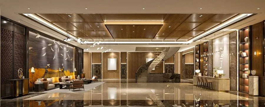 Luxury hotel reception lobby near London airport transfer pickup